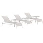 Conjunto 3 Espreguiçadeira Em Aluminio Catar E 3 Mesa De Cent