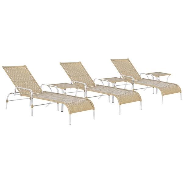 Conjunto 3 Espreguiçadeira Em Aluminio Catar E 3 Mesa De Cent