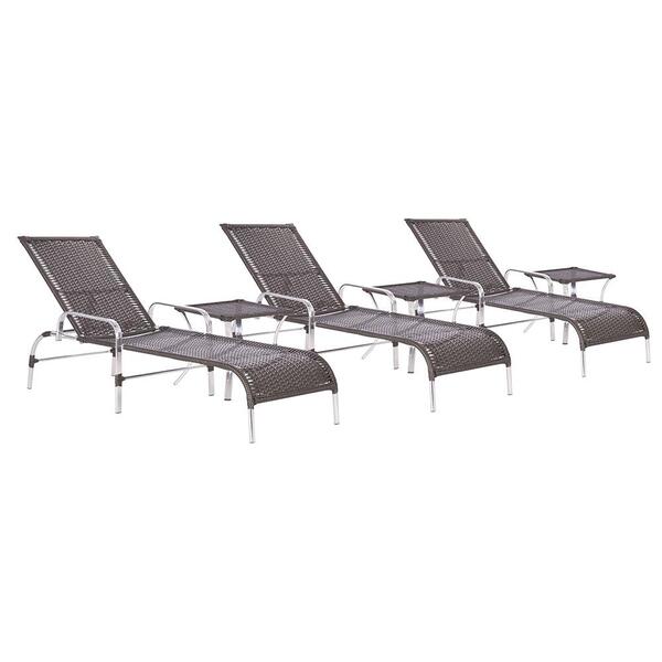 Conjunto 3 Espreguiçadeira Em Aluminio Catar E 3 Mesa De Cent