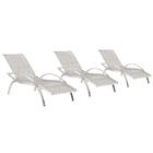 Conjunto 3 Espreguiçadeira Em Aluminio E Fibra Sintetica Recl