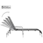 Conjunto 3 Espreguiçadeira Em Aluminio E Fibra Sintetica Recl