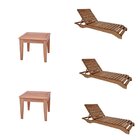 Conjunto 3 Espreguiçadeiras E 2 Mesinhas De Centro Para Jardi