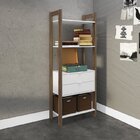 Conjunto 3 Estantes Para Livros 4 Gavetas Biblioteca Az Premi