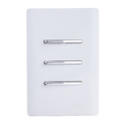 Conjunto 3 Interruptores Paralelos Cromado 4x2 Dicompel