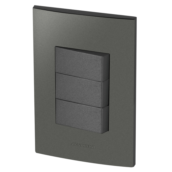 Conjunto 3 Interruptores Paralelos - Inova Grafite - Agt21