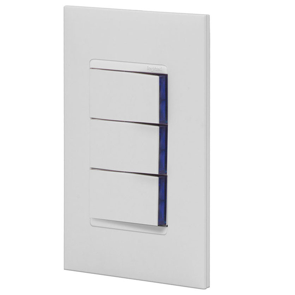Conjunto 3 Interruptores Simples - Branco - Pial Plus +