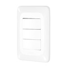 Conjunto 3 Interruptores Simples Branco Pial Pop Legrand