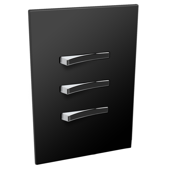 Conjunto 3 Interruptores Simples - Jnx Legacy C - Preto Fosco