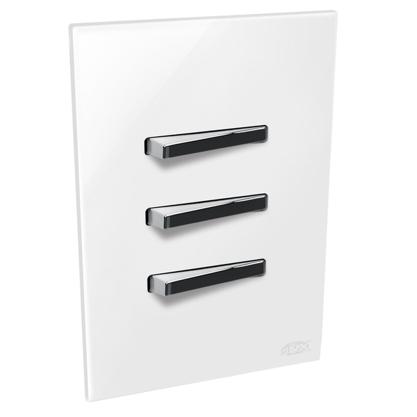 Conjunto 3 Interruptores Simples - Jnx Legacy R - Branco E Cr