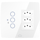 Conjunto 3 Interruptores Touch Ir + 3 Tomadas 20a - Diamond 4