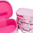 Conjunto 3 Maleta Para Cosmeticos E Biju Necessaire - Rosa
