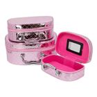 Conjunto 3 Maleta Para Cosmeticos E Biju Necessaire - Rosa