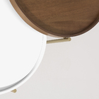 Conjunto 3 Mesa Centro Capri Aço Carbono Lamina Madeira Encai