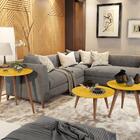 Conjunto 3 Mesas Centro / Lateral / Apoio Retrô Cissa - Amare