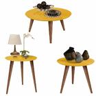 Conjunto 3 Mesas Centro / Lateral / Apoio Retrô Cissa - Amare
