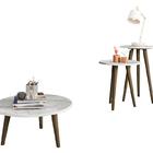 Conjunto 3 Mesas Centro E Laterais Sala Estar Pes Madeira