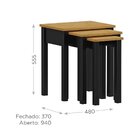 Conjunto 3 Mesas De Apoio Madri Finestra Carvalho/preto