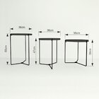 Conjunto 3 Mesas Laterais Em Ferro Rose Gold E Tampo Em Mdf B