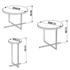 Conjunto 3 Mesas Redonda Volpi Preto/preto Industrial  Preto