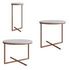 Conjunto 3 Mesas Redondas Volpi Industrial Artesano