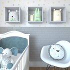 Conjunto 3 Nichos Para Quarto Infantil  Cinza Cristal