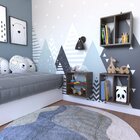 Conjunto 3 Nichos Prateleira Para Quarto Infantil  Ameixa Neg