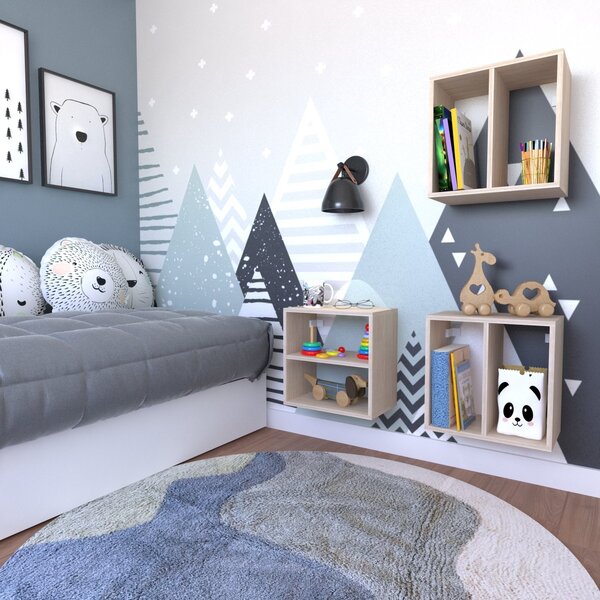 Conjunto 3 Nichos Prateleira Para Quarto Infantil  Geneve