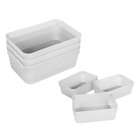 Conjunto 3 Organizadores de Gaveta 6,75x12,5x25,2cm Plástico Transparente Lisa 05 São Bernardo