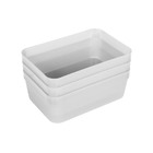 Conjunto 3 Organizadores de Gaveta 6,75x12,5x25,2cm Plástico Transparente Lisa 05 São Bernardo