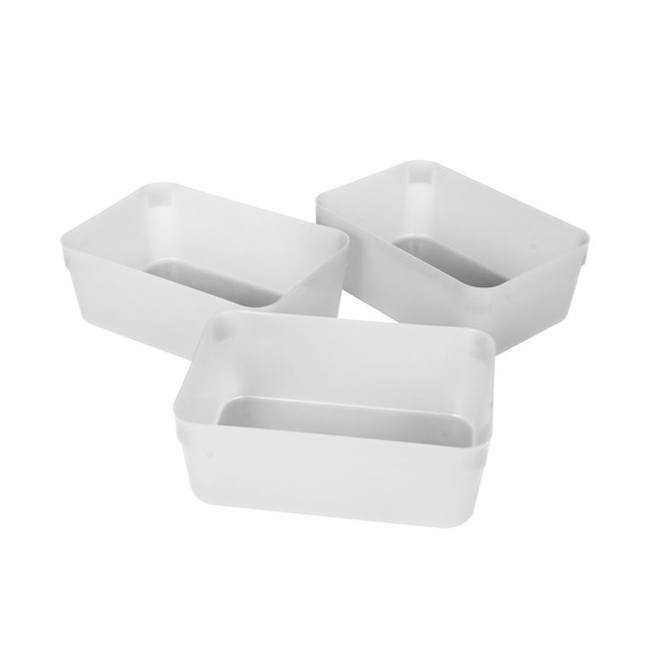 Conjunto 3 Organizadores de Gaveta 6,75x12,5x25,2cm Plástico Transparente Lisa 05 São Bernardo