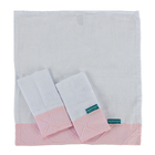 Conjunto 3 Paninhos De Boca Fralda 100% Algodão  Rosa