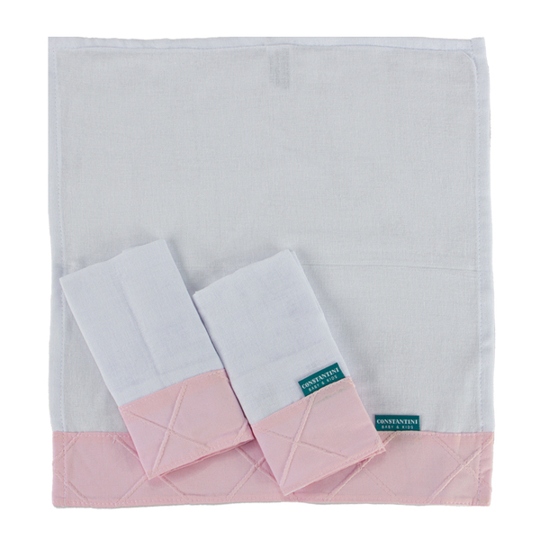 Conjunto 3 Paninhos De Boca Fralda 100% Algodão  Rosa