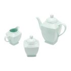 Conjunto 3 Pçs P/ Café De Porcelana Heart Verde Lyor