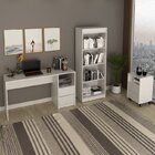 Conjunto 3 Peças 1 Mesa Para Escritório 1 Gaveteiro 1 Estante