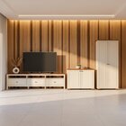 Conjunto 3 Peças 1 Rack 210cm, 1 Armário E 1 Balcão Madeira M