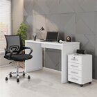 Conjunto 3 Peças Com Cadeira Para Escritório, Escrivaninha E