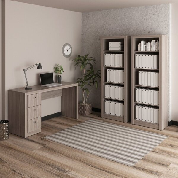 Conjunto 3 Peças Com Escrivaninha 3 Gavetas E 2 Estantes Livr