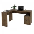 Conjunto 3 Peças Com Escrivaninha Em L, Estante Livreiro E Ba