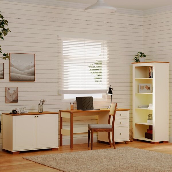 Conjunto 3 Peças Com Escrivaninha, Estante E Armário Ananda C