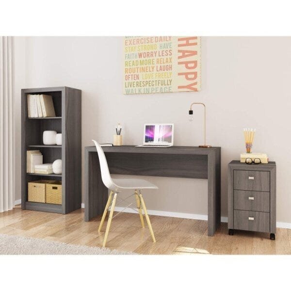 Conjunto 3 Peças Com Escrivaninha, Gaveteiro E Estante Espres