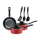 Conjunto 3 Peças De Alumínio Antiaderente Garlic Vermelho E J