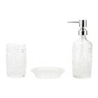 Conjunto 3 Peças Para Banheiro Vidro Flor Lis Lyor