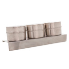 Conjunto 3 Porta Temperos De Aço Inox Com Suporte Imantado 19