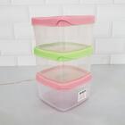Conjunto 3 Potes De Plástico Com Tampa 0,6l Plasvale Para Lan