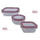 Conjunto 3 Potes De Vidro Com Tampa Hermética 150ml/170ml/250