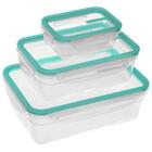 Conjunto 3 Potes Herméticos De Plástico Com Travas 300ml 1,24