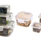 Conjunto 3 Potes Herméticos Transparente Quadrado