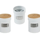 Conjunto 3 Potes Porta Condimentos Metal Matte Cozinha Yoi Br
