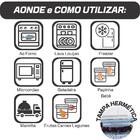 Conjunto 3 Potes Vidro Tampa Hermética 170 Ml Formato Quadrado