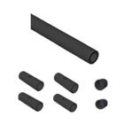 CONJUNTO 3 PRETO: HASTE DE 1/2", 02 TAMPAS E 04 LUVAS DE FIXAÇÃO